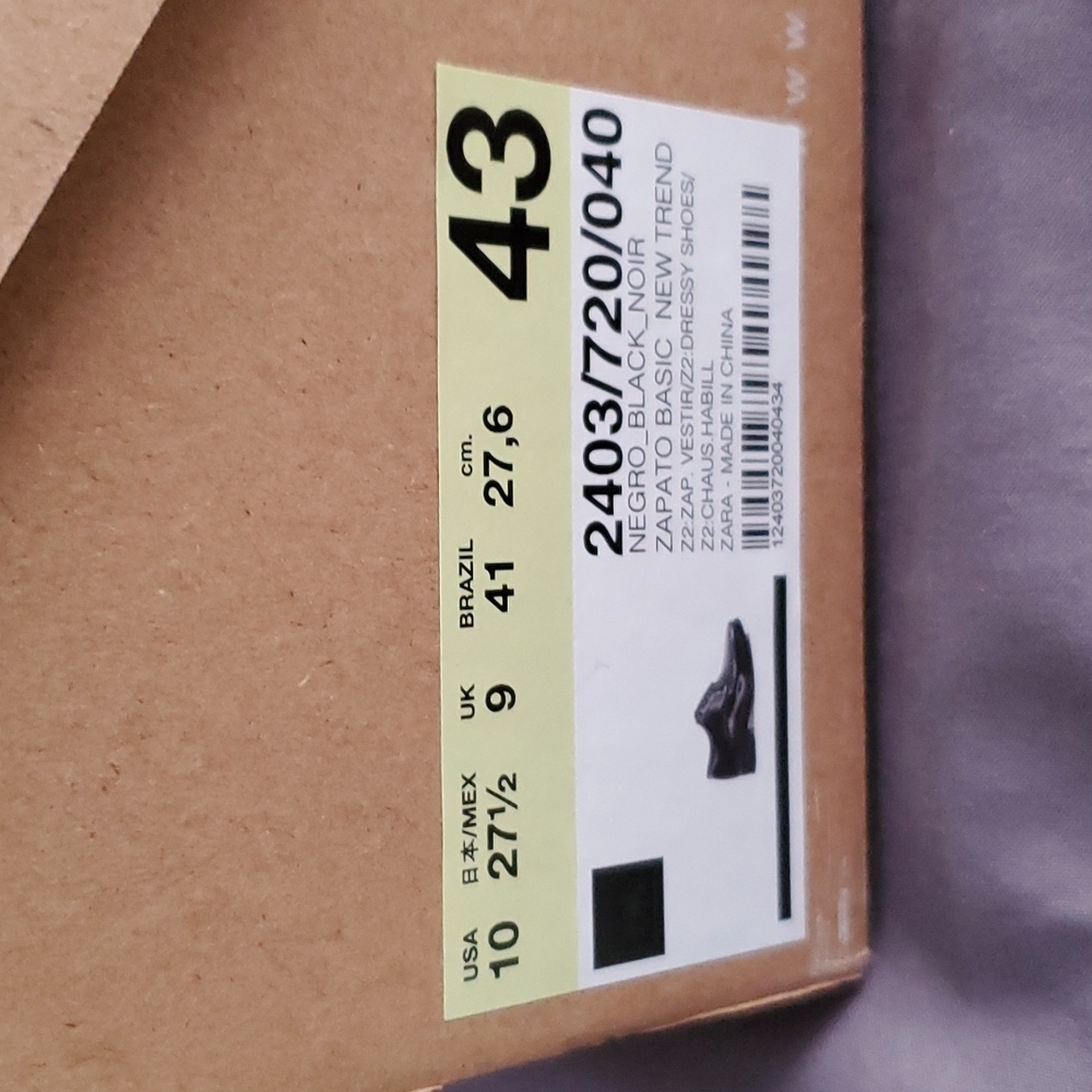 ZARA MENS BLACK DRESS SHOES size 10 ZAPATO BASIC NEW TREND - Picture 4 of 5